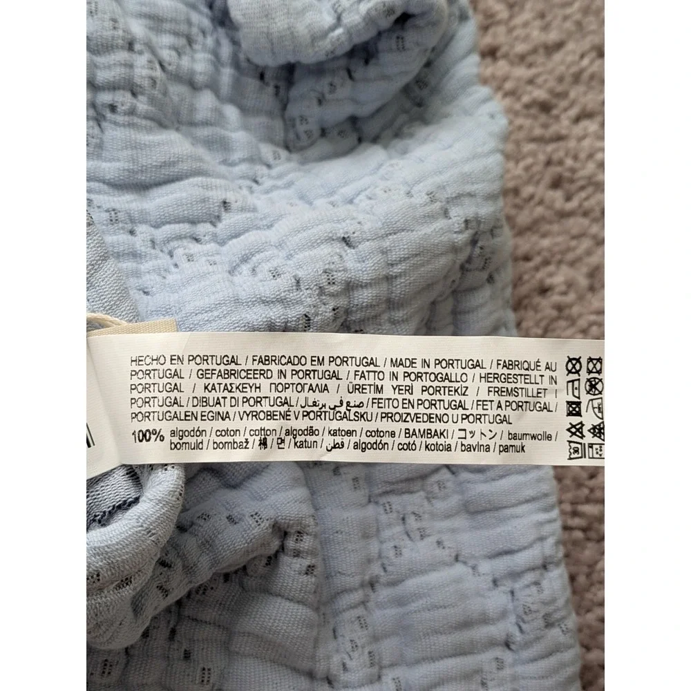 Zara Home Kids Diamond Throw Pillow Cover Blue Cotton 15.5 in X 15.5 in NWT